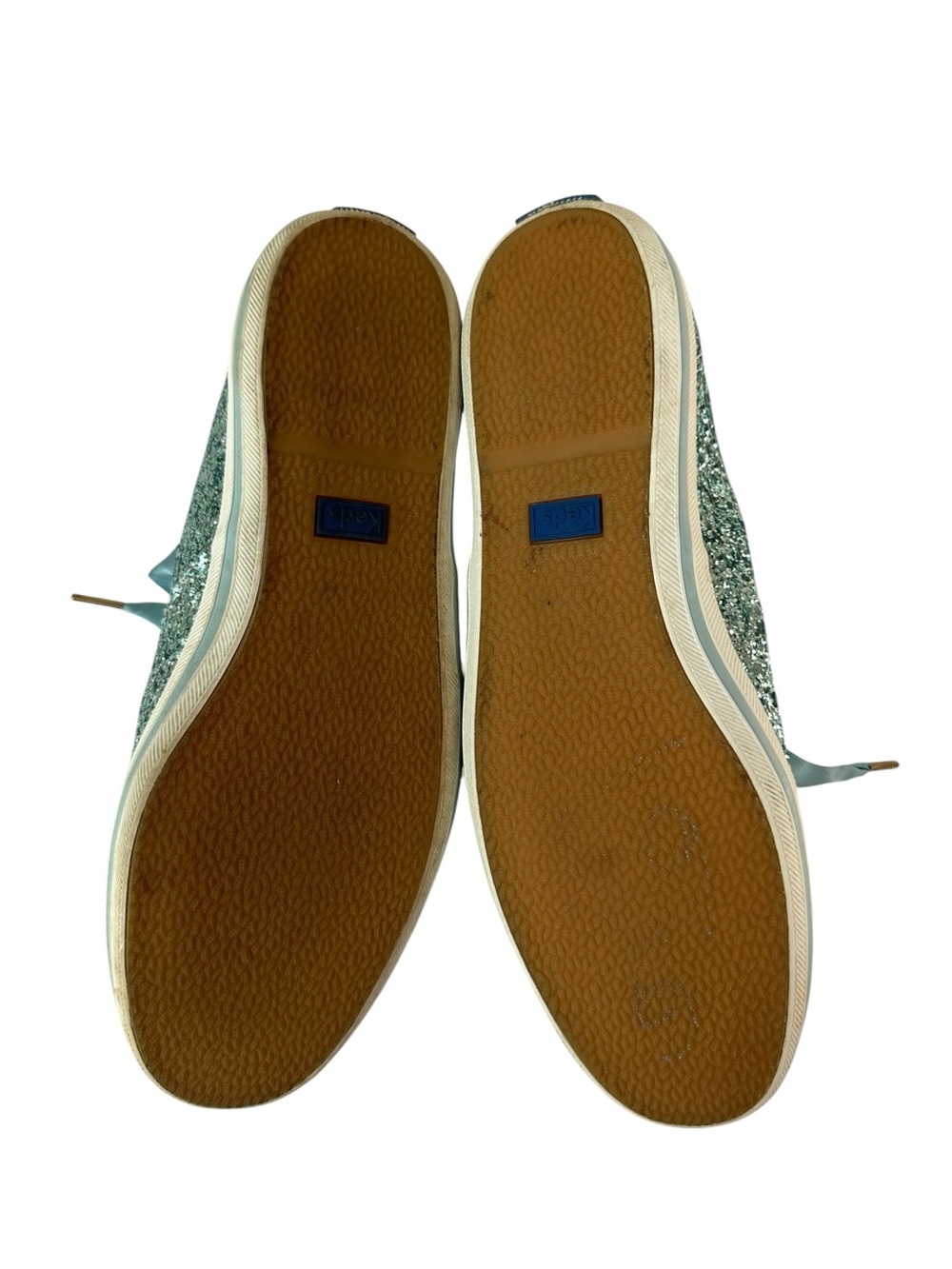 Keds X Kate Spade New York Champion Glitter Low-Top Sneakers, Aqua Blue, 7.5 - Picture 11 of 13